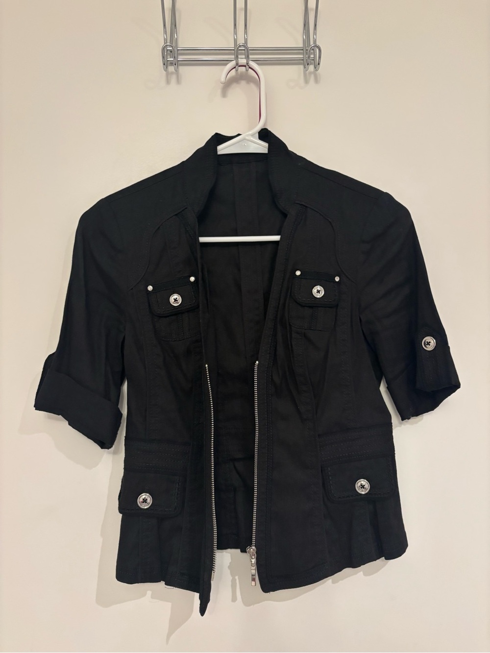 White House | Black Market Black Women's Short Sleeve Jacket
